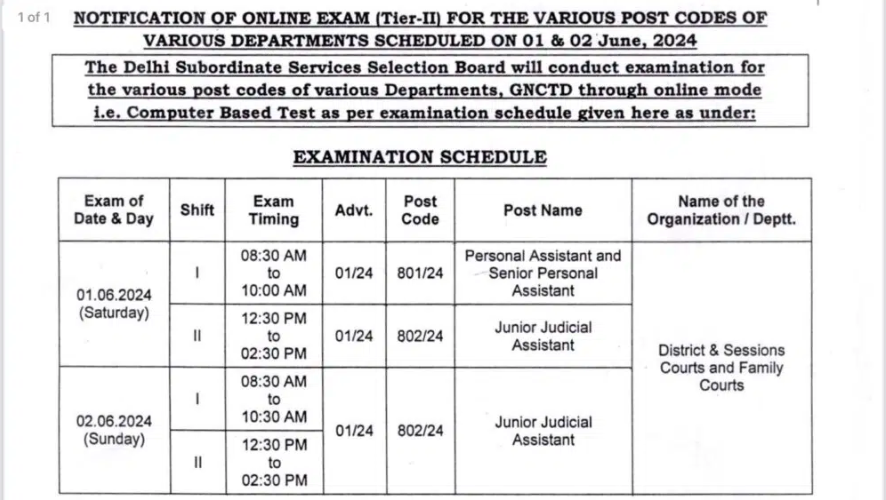 DSSSB Stage 2 Exam Date
