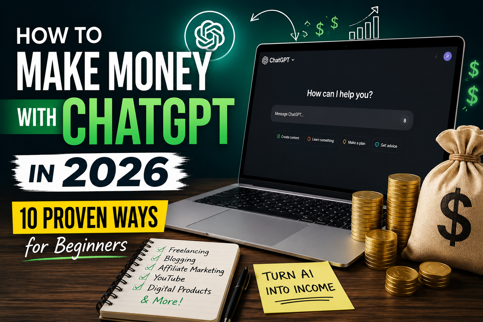 Make money with ChatGPT in 2026 using freelancing, blogging, and affiliate marketing
